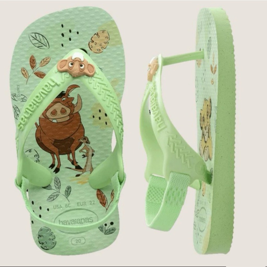 [巴拉娜巴西人字拖專賣店]中壢實體店面Havaianas童鞋 夾腳拖/人字拖鞋BABY DISNEY CLASSIC綠 獅子王 迪士尼, , large