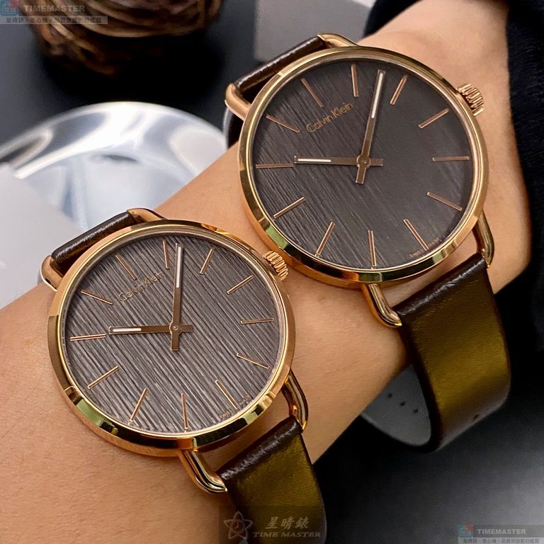 [星晴錶業]CK手錶,36mm, 42mm,CKP0168古銅色錶面玫瑰金錶殼咖啡色真皮皮革錶帶款, , large