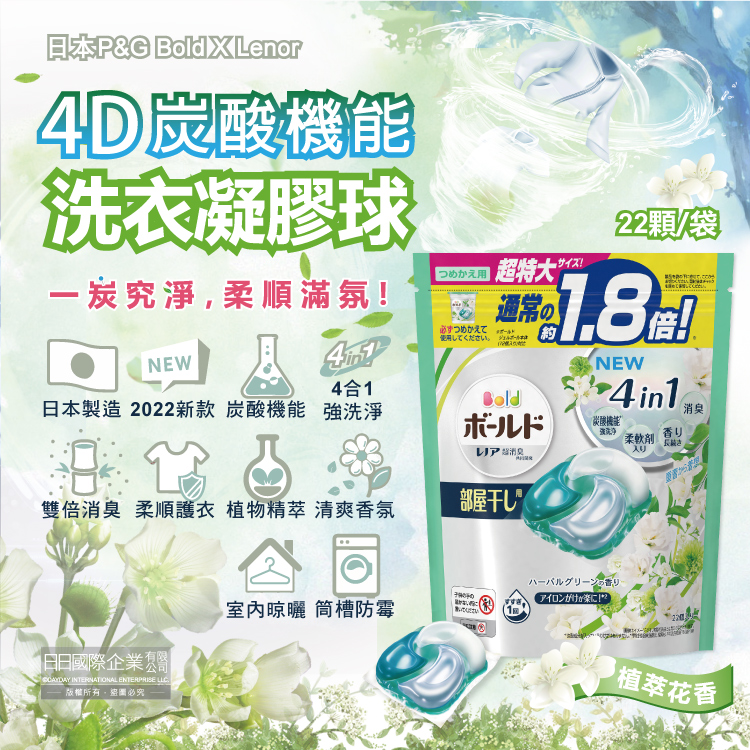 PG Bold 4D Gel Ball 22p Fresh, , large
