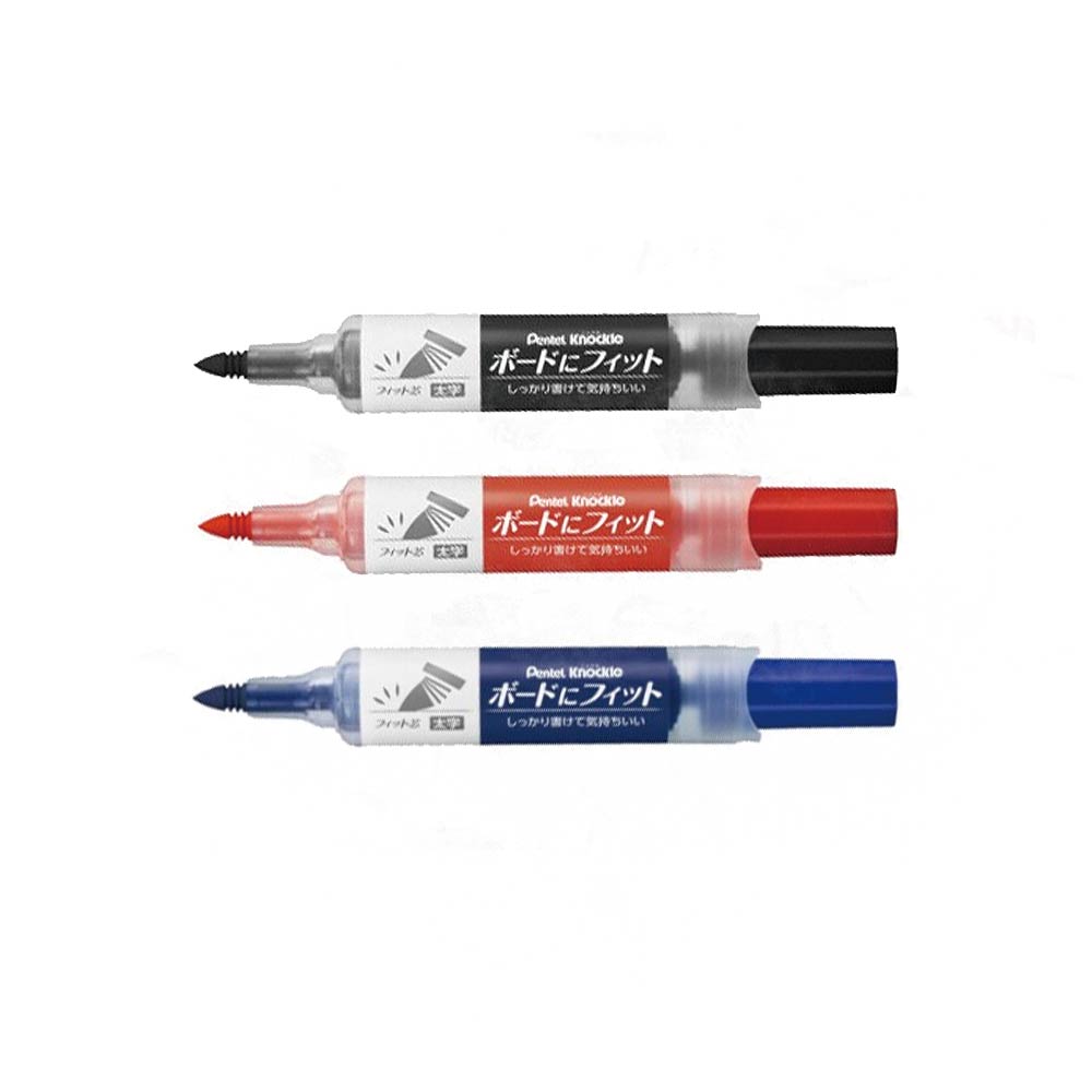 【Pentel 飛龍】中～粗字彈力後壓白板筆 圓頭 3.0~6.5mm /支 EMWL5BF - 紅色, , large