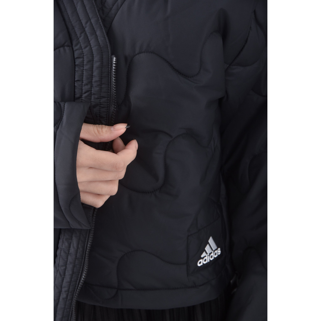 (XL) adidas質感修身短版麵包黑色外套二手衣, , large