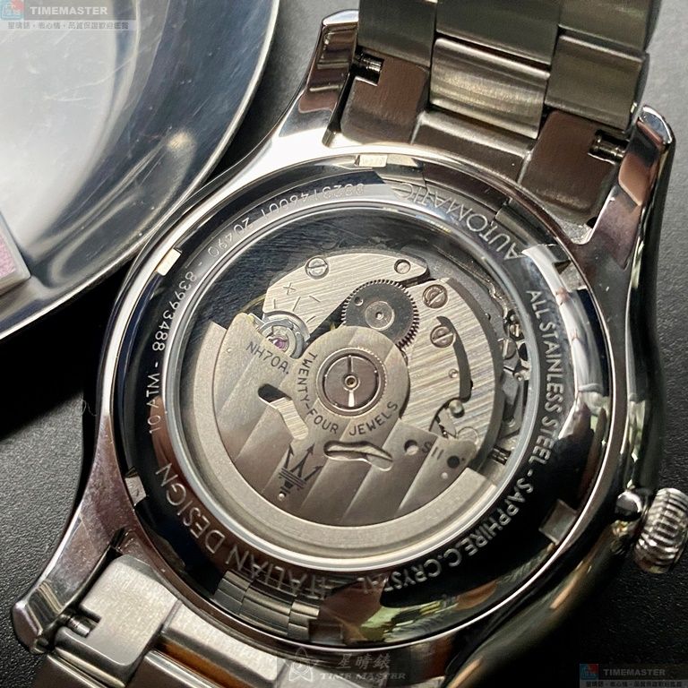 [星晴錶業]MASERATI手錶,46mm,R8823146001寶藍色錶面銀錶殼金銀相間精鋼錶帶款, , large
