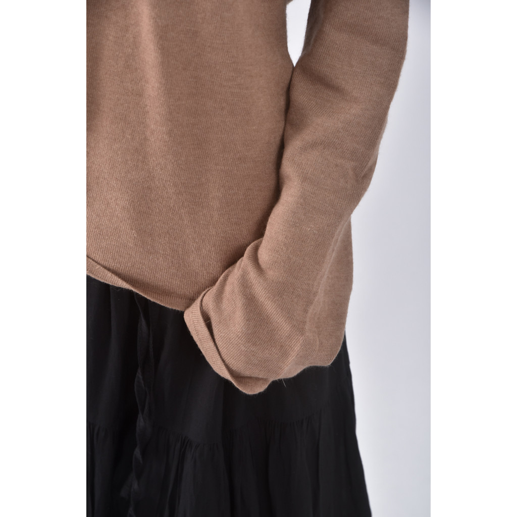 (S) giordano ladies質感羊毛V領棕色長袖上衣二手衣, , large