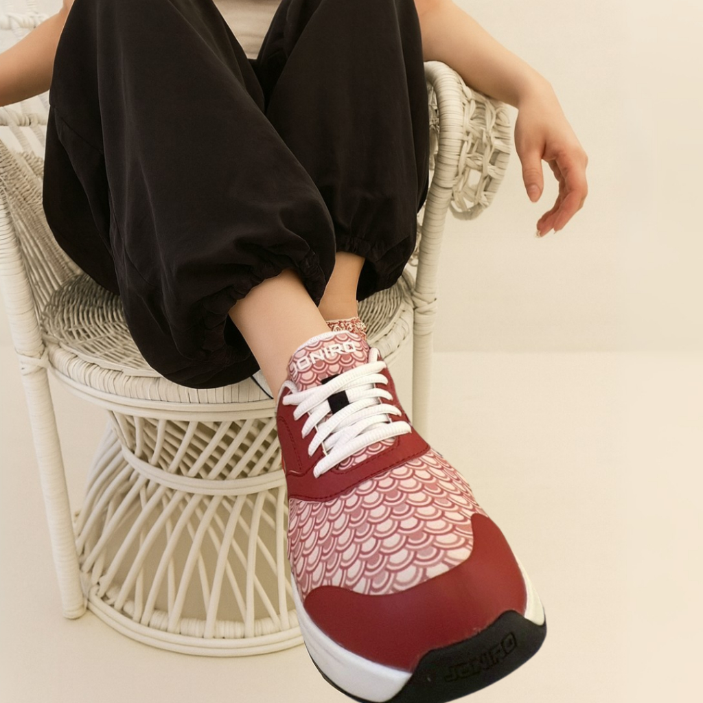 【JONIRO】台灣製造 拇趾外翻鞋FOOTLOOSE 寬楦 久走久站 健康鞋 氣墊鞋 女鞋 _胭脂紅(部分鞋款有現貨)