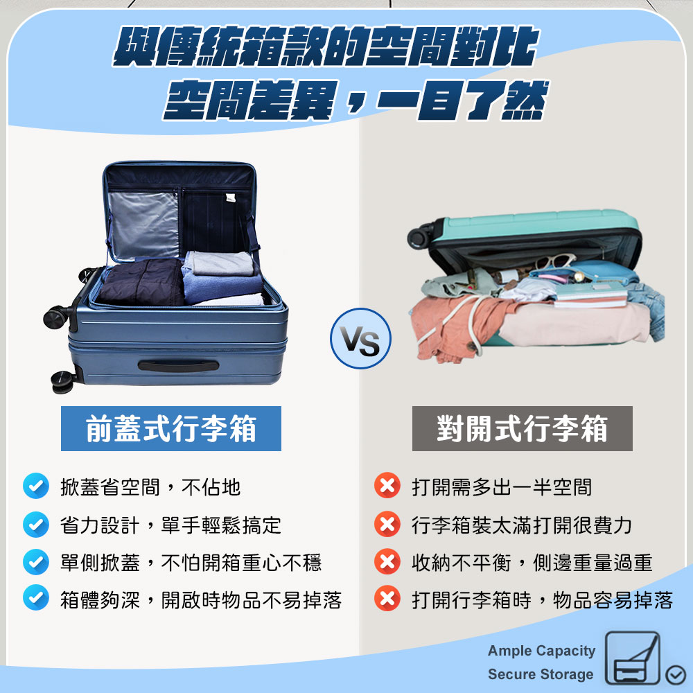 【HJY】鴻嘉源 激省空間深開擴容行李箱24吋-淺綠, , large