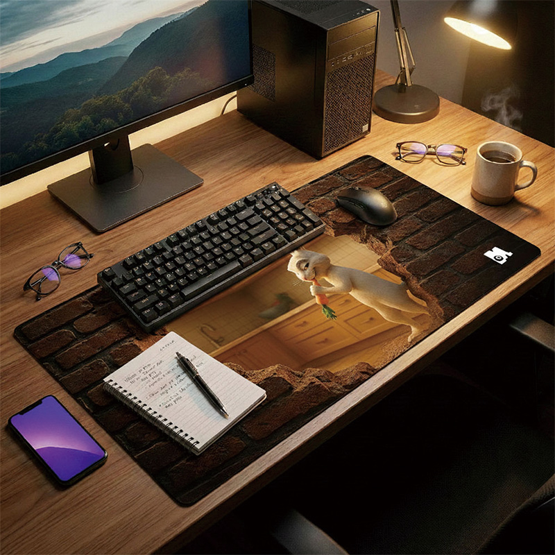 【Monster】 3D Scene Desk Mat (60x34cm) &ndash; Naughty Bunny, , large