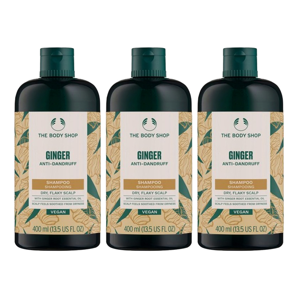 【The Body Shop 美體小舖】 薑根鏗活調理洗髮精 400ml 3入組, , large