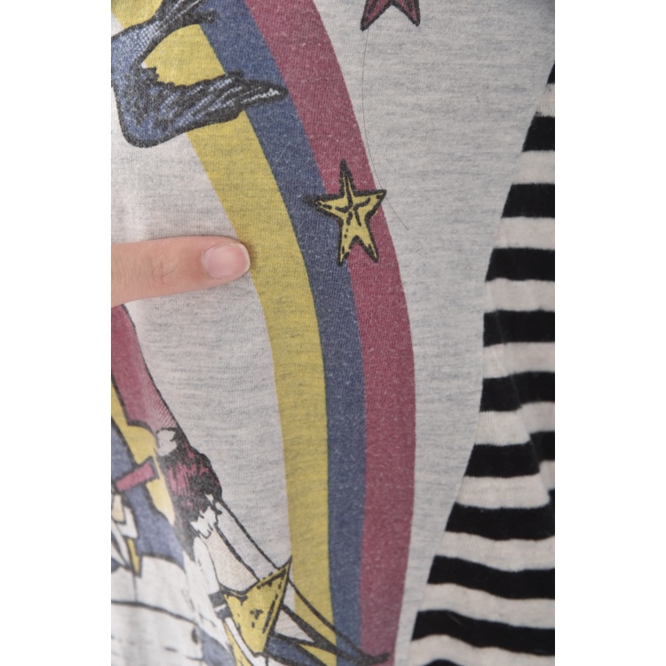 (S) scolor連帽灰色短袖上衣二手衣, , large