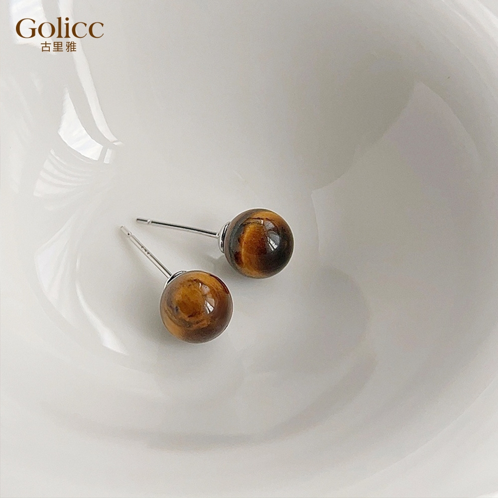 【Gulicc】古莉可 耳環 法式美拉德圓珠耳環, , large