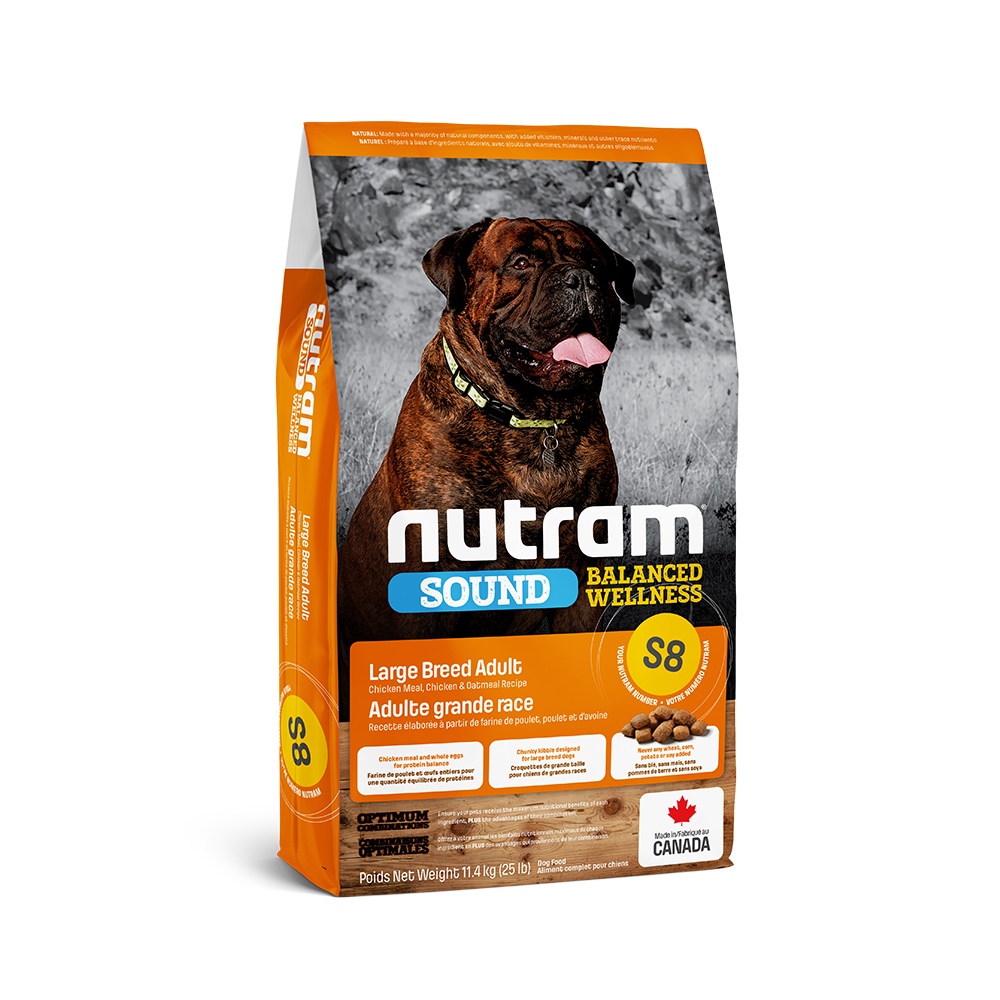【Nutram 紐頓】S8 大型成犬 雞肉蘋果 狗飼料 狗食 犬糧11.4KG, , large