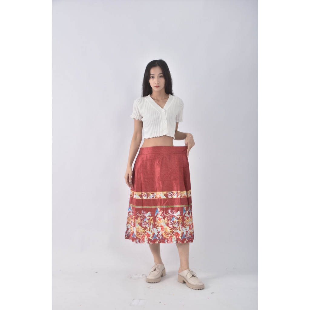 (3XL) hanyiyue中式紅色長裙二手衣, , large