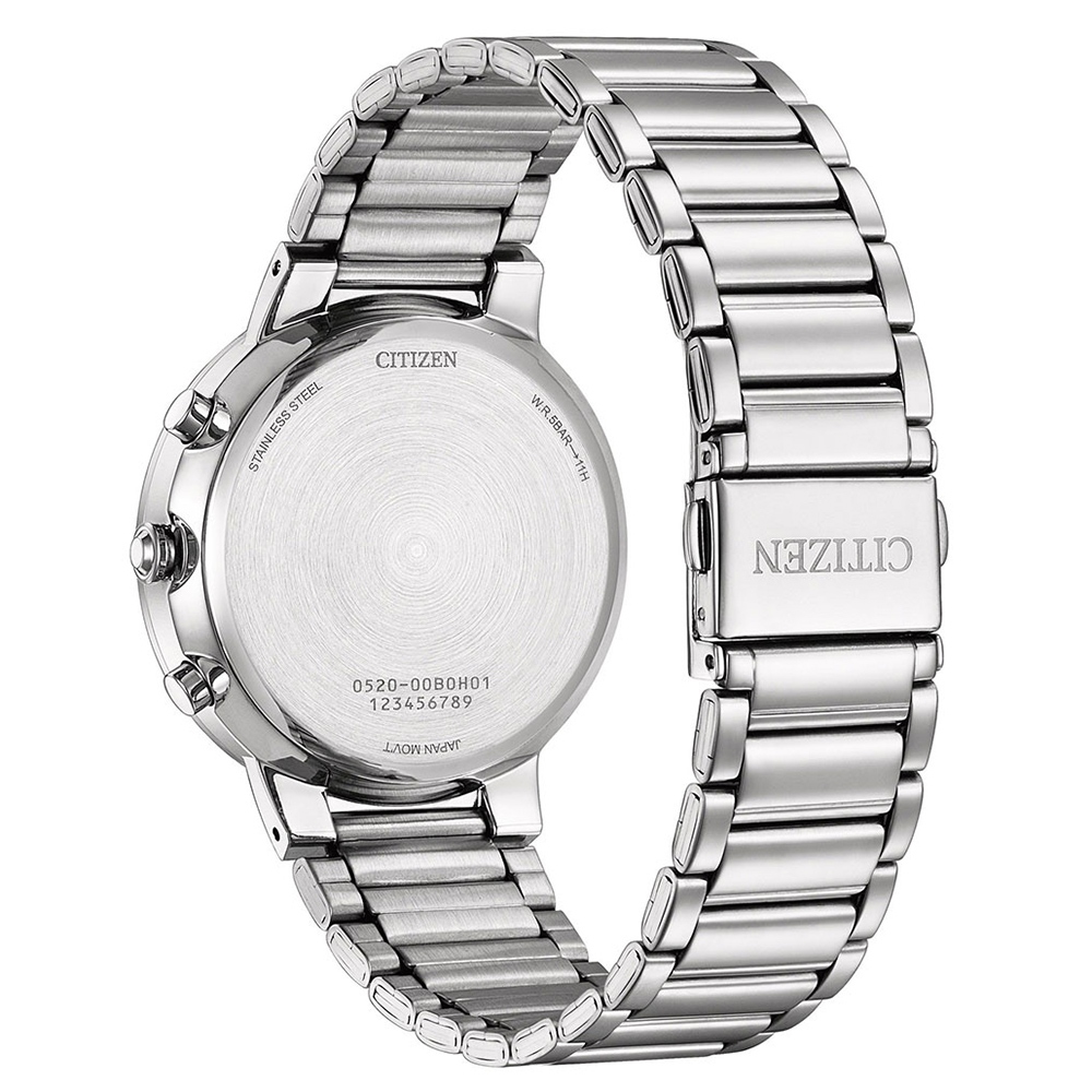 CITIZEN 星辰 Chronograph 紳男計時手錶 送禮推薦-銀x綠/42mm AN8220-52X, , large