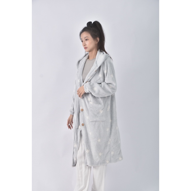 (L) 【安于晴Charlene私服】質感可穿式毛毯藍色外套二手衣, , large