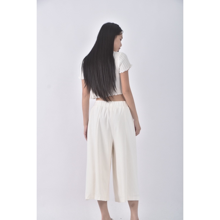 (S) giordano ladies高腰質感白色長褲二手衣, , large
