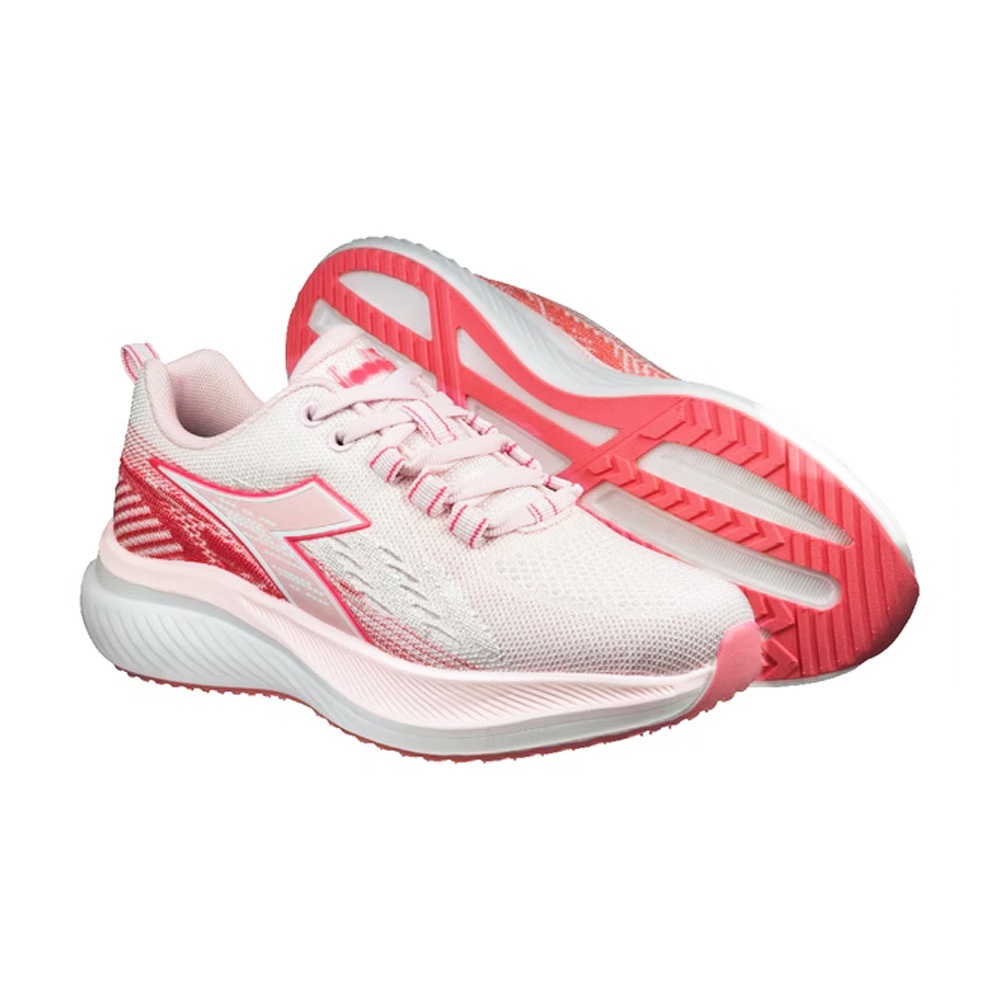 DIADORA迪亞多那 清風輕量慢跑鞋 女運動鞋 女鞋 飛織 透氣 吸震 回彈 增高 厚底 保護後跟 高彈 止滑 粉 藍, , large