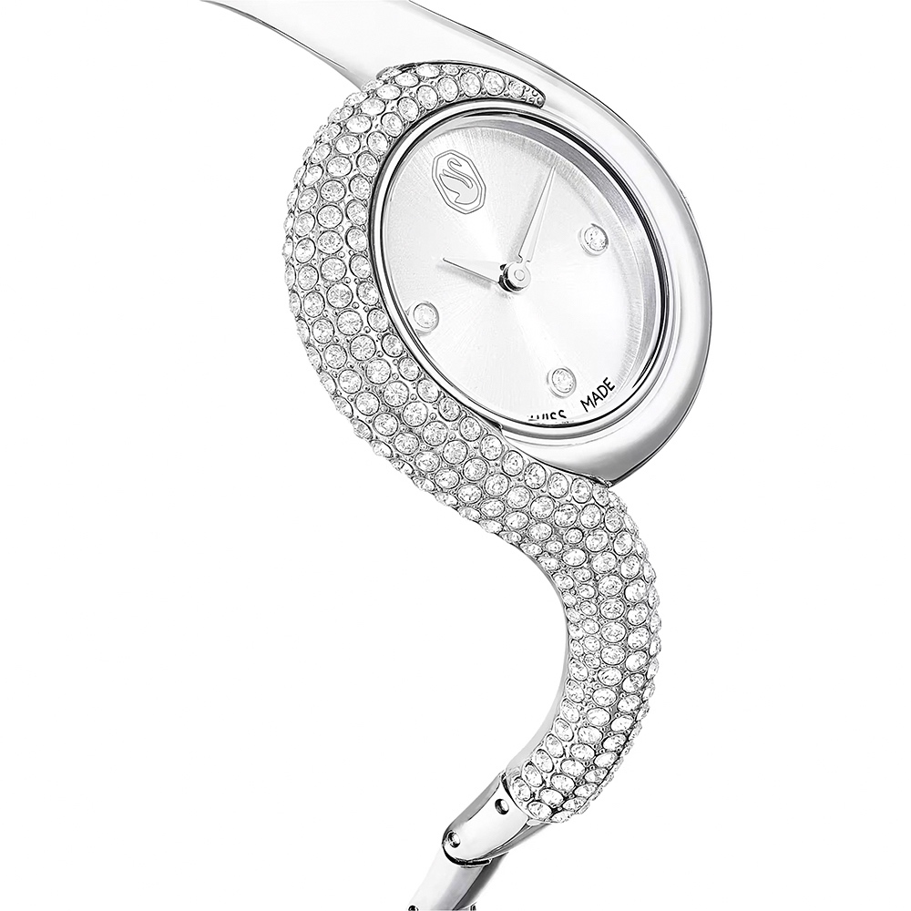 SWAROVSKI 施華洛世奇 Dextera 迷人曲線手鐲式水晶手錶 女錶-29mm(5700996), , large