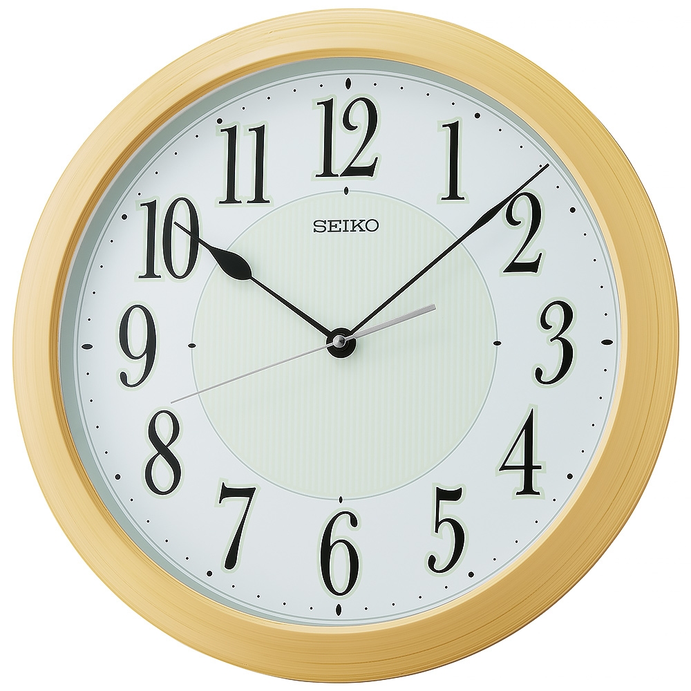 SEIKO 精工 靜音滑動秒針時鐘 仿木紋夜光功能掛鐘 QXA824A, , large