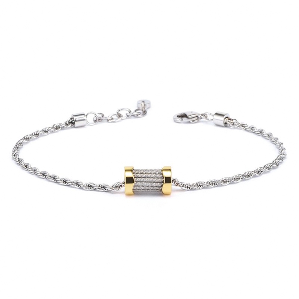 CHARRIOL 夏利豪 FOREVER WAVES CHARMS 鋼索手鍊 送禮推薦 06-104-1139-15, , large