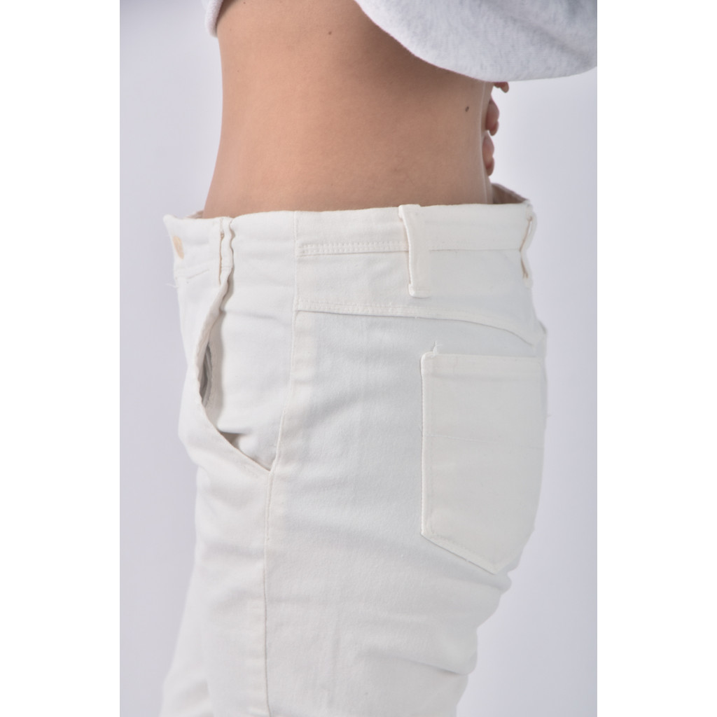 (L) 8gram韓牌簡約白色長褲二手衣, , large