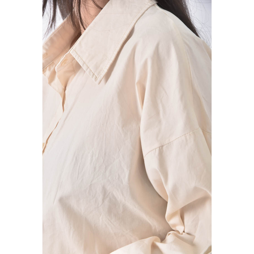 (XL) 排扣杏色長袖上衣二手衣, , large