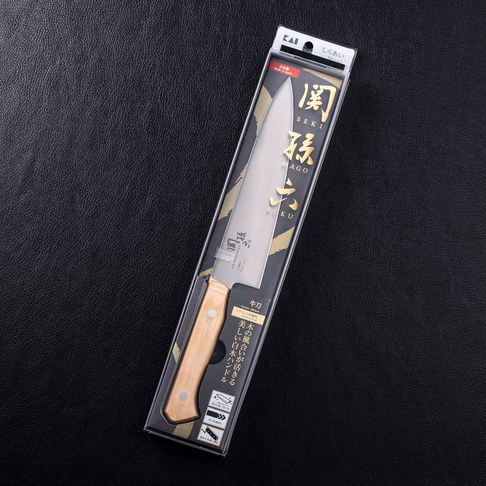 【KAI Japan】Sekimagoroku Molybdenum Vanadium Stainless Steel Chef’s Knife 18cm (New Shiraai Series / Made in Japan), , large