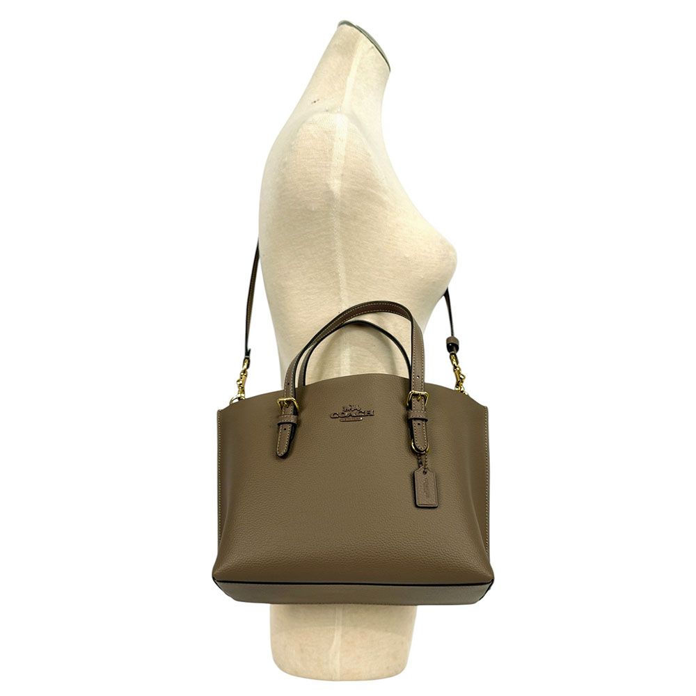COACH Mollie 25 雙面皮革三層小款托特包/深石色, , large