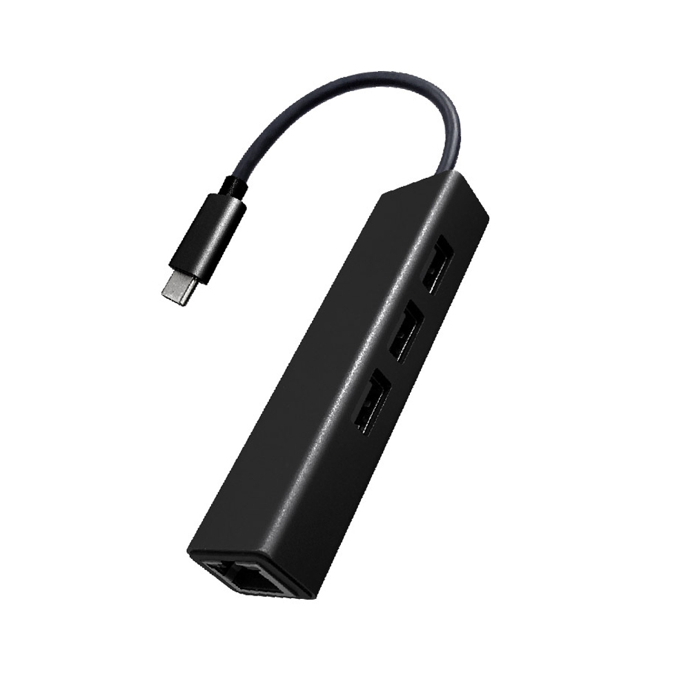 KTnet LHU23 100MB網路卡 + 3埠 USB2.0集線器 Type-C/USB轉接頭 高速網路穩定傳輸, , large