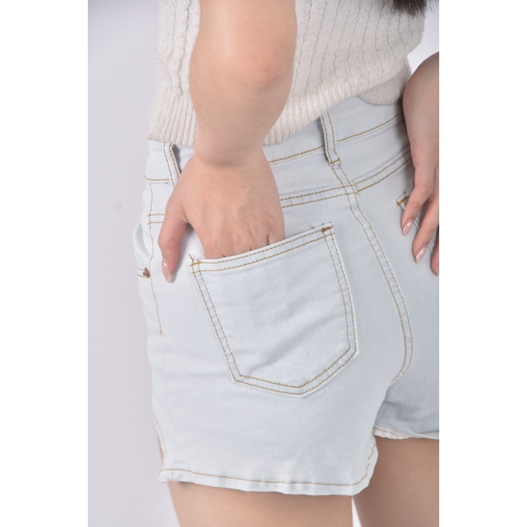 (S) jeans高腰丹寧牛仔質感藍色短褲二手衣, , large