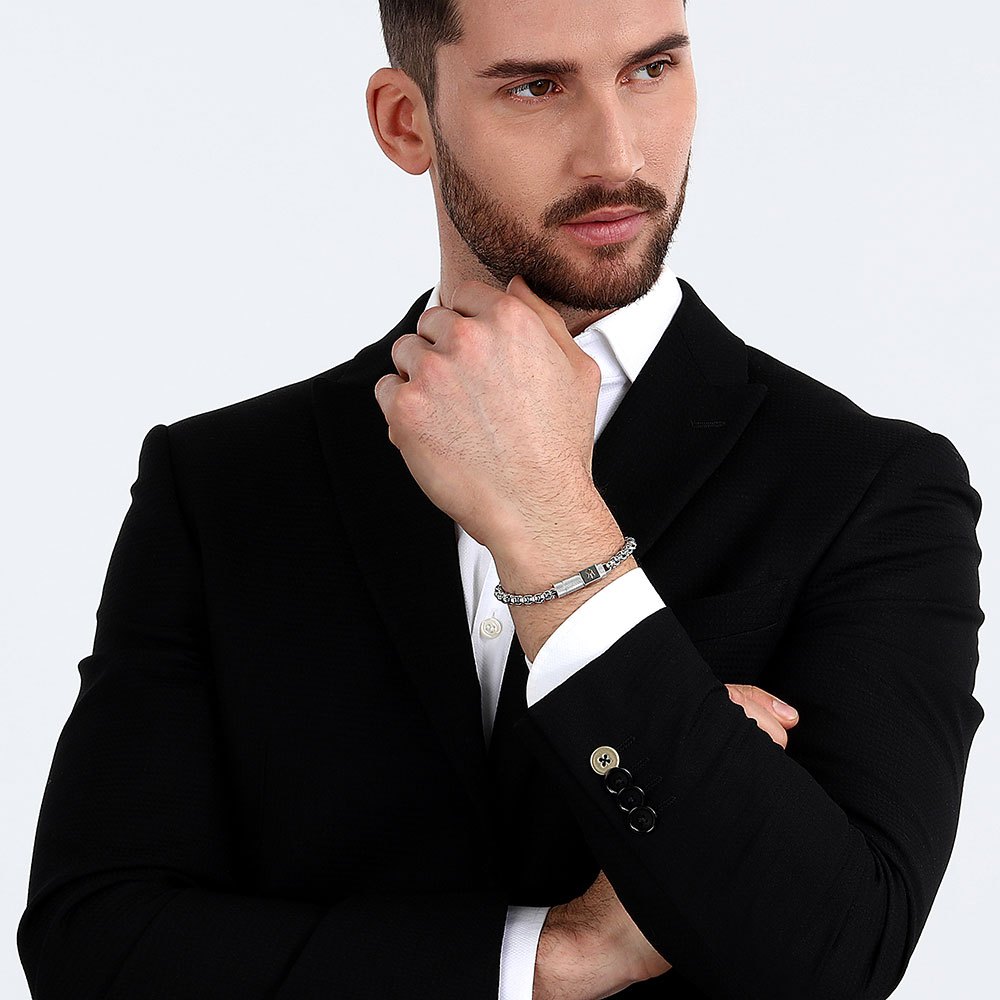 MASERATI 瑪莎拉蒂 Iconic 經典磁吸式手鍊-銀色 禮物 JM223ATK25, , large