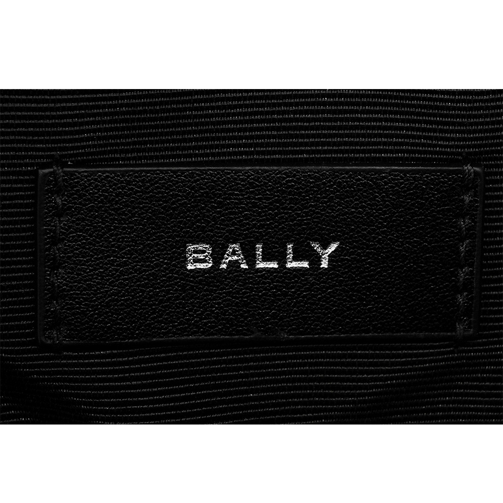 BALLY Mythos 紅白條紋再生牛皮手提/斜背二用包/黑色, , large