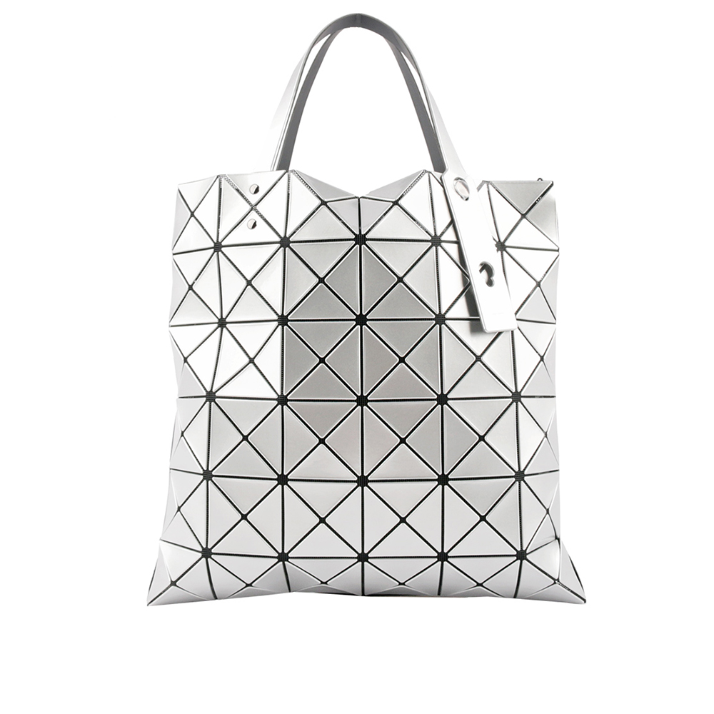 ISSEY MIYAKE BAO BAO LUCENT 6X6 亮面手提包(銀色), , large