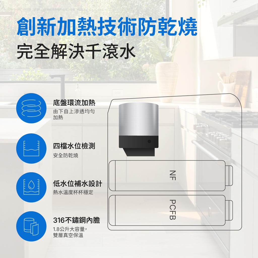【麗水生活】限時活動 奇異淨水 極煦700G 淨熱合一 奈濾淨水器 瞬間加熱供水 GTUN-8600HP-TW, , large