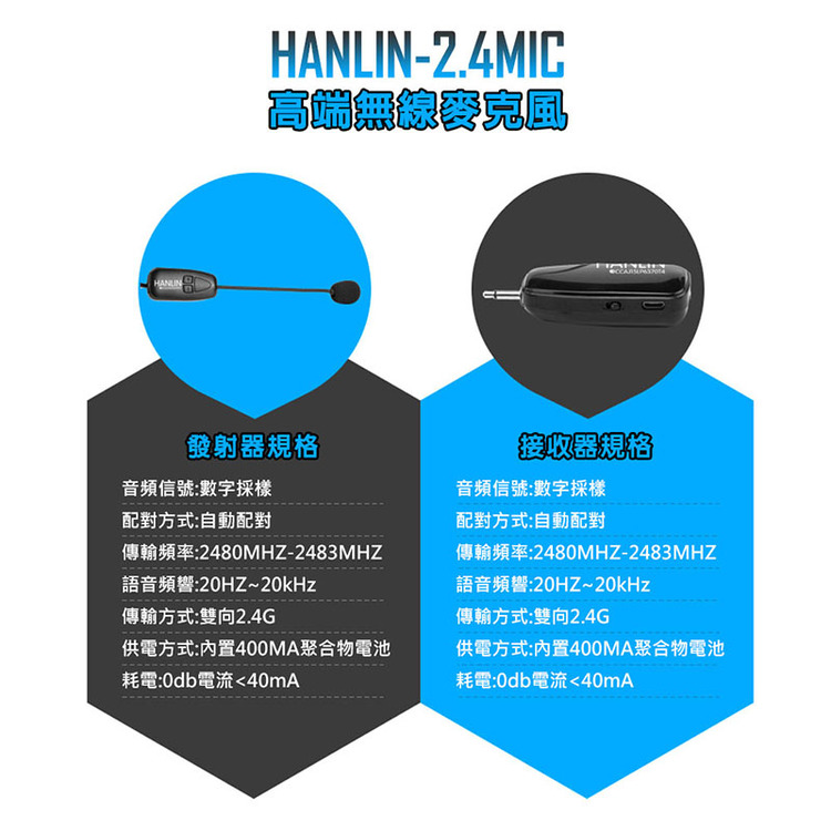 【HANLIN】-2.4MIC 頭戴2.4G麥克風 隨插即用免配對#演講 教學 唱歌 老師必備 USB, , large