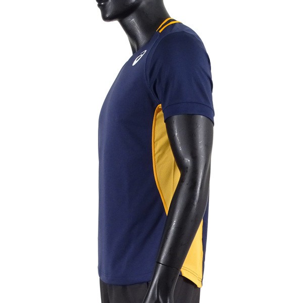 Asics MATCH M SS TEE 男 短袖 T恤 網球 運動 快乾 網布 深藍 [2041A132-400], , large