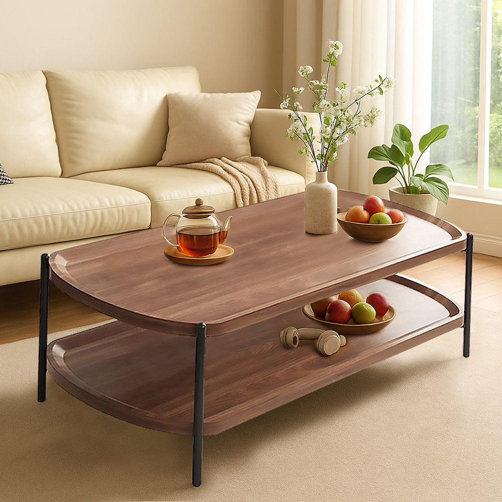 【AOTTO】簡約圓弧雙層客廳大茶几(TA-301), , large