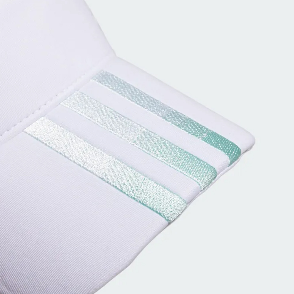 Adidas 高爾夫中空帽 耳罩可拆 漸層三條紋設計 白色 (女款), , large
