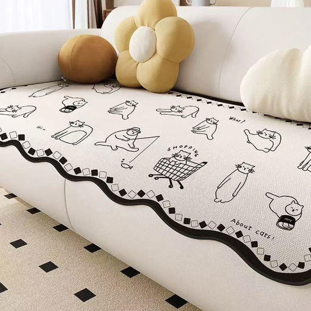 5.0 Ice Silk Anti-Slip Sofa Mat-Meow daily, , large
