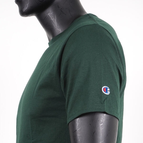 Champion 男 短袖上衣 T恤 美規 高磅數 純棉 舒適 休閒 圓領 純色 穿搭 森林綠 [T425-33C], , large