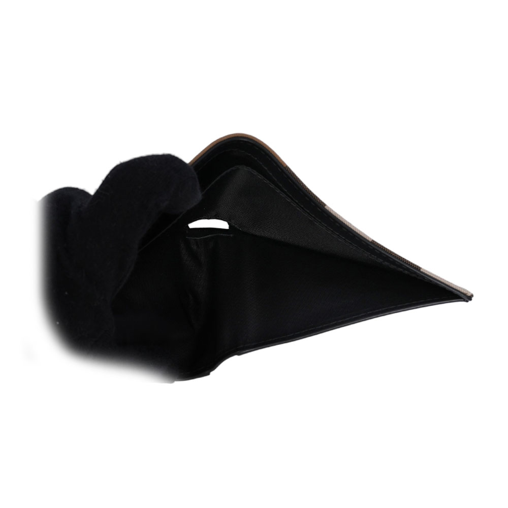 BURBERRY 大格紋帆布對開8卡短夾(灰褐色/棕色), , large