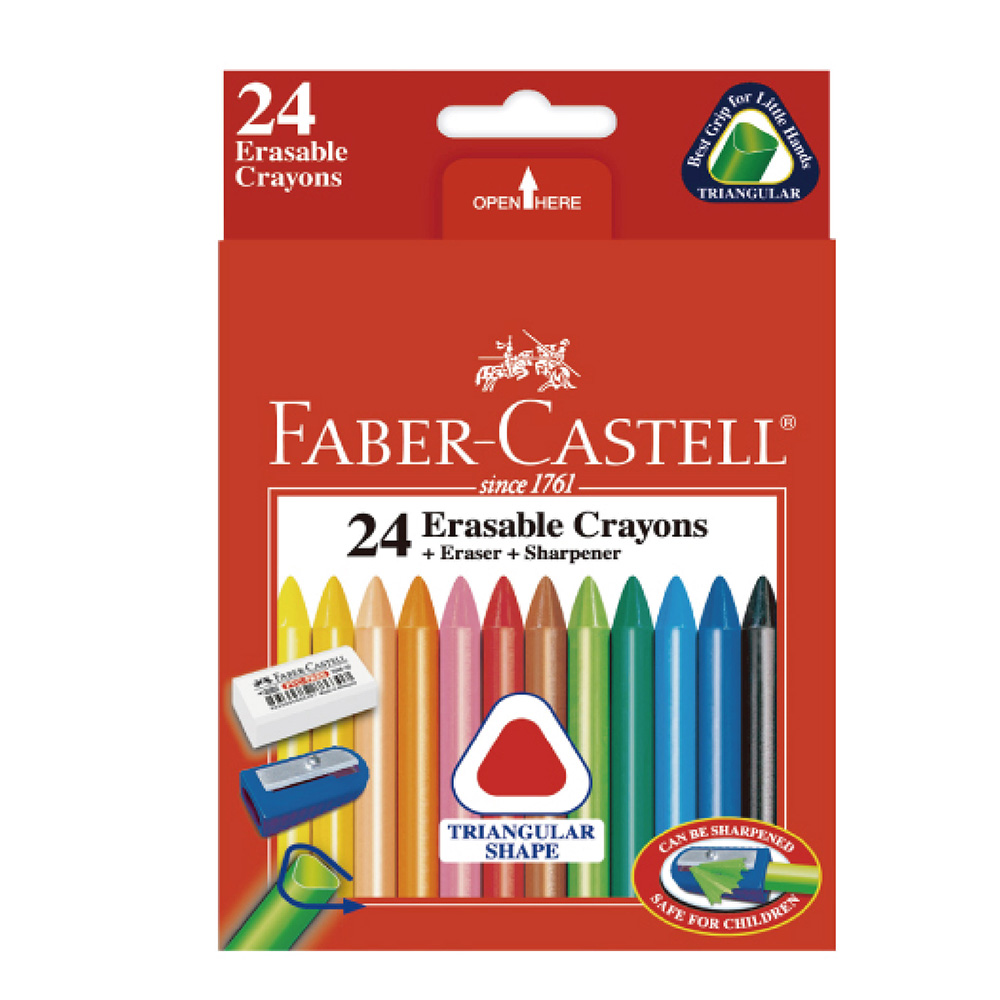 【Faber-Castell】輝柏 三角擦擦蠟筆24色 / 盒 122624, , large