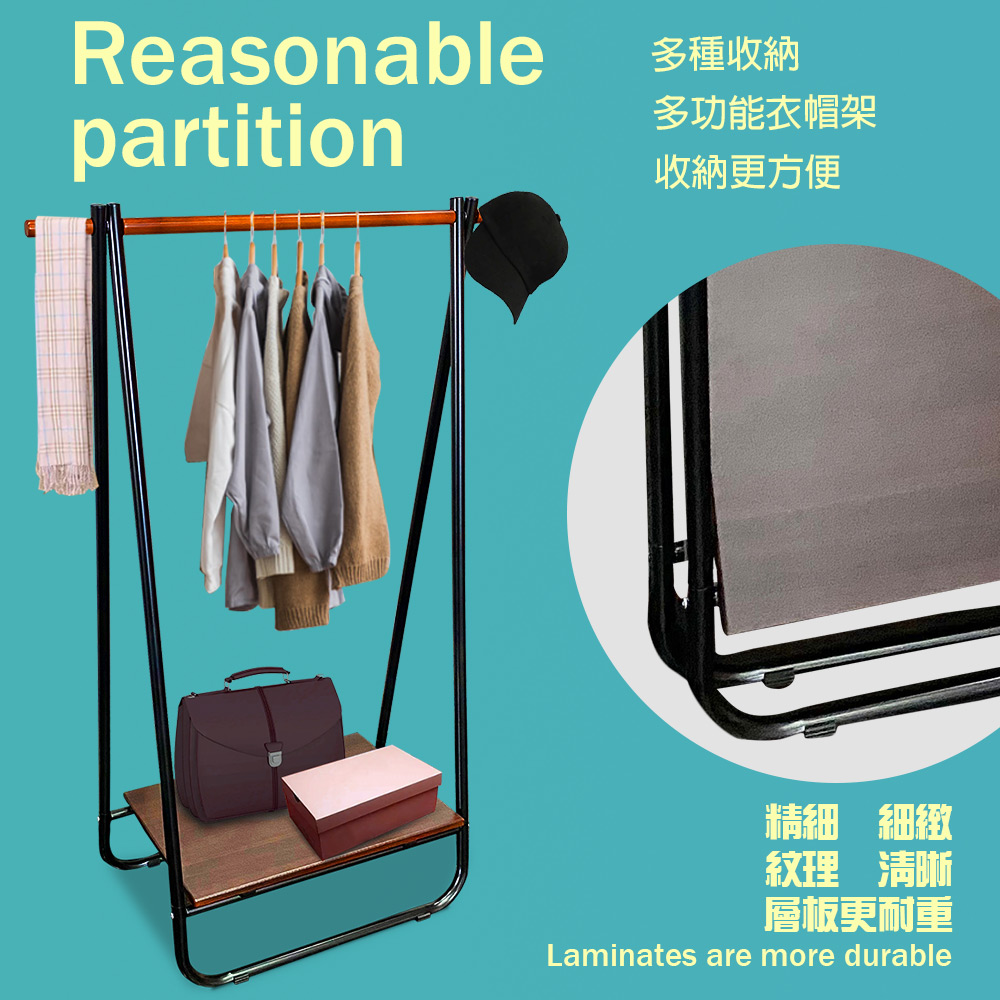 金德恩 GS MALL 台灣製造 一組 A字型折疊吊掛衣帽架 衣帽架 毛巾架 晾曬架 吊衣架 曬衣架 衣架 曬衣支架 折疊架, , large