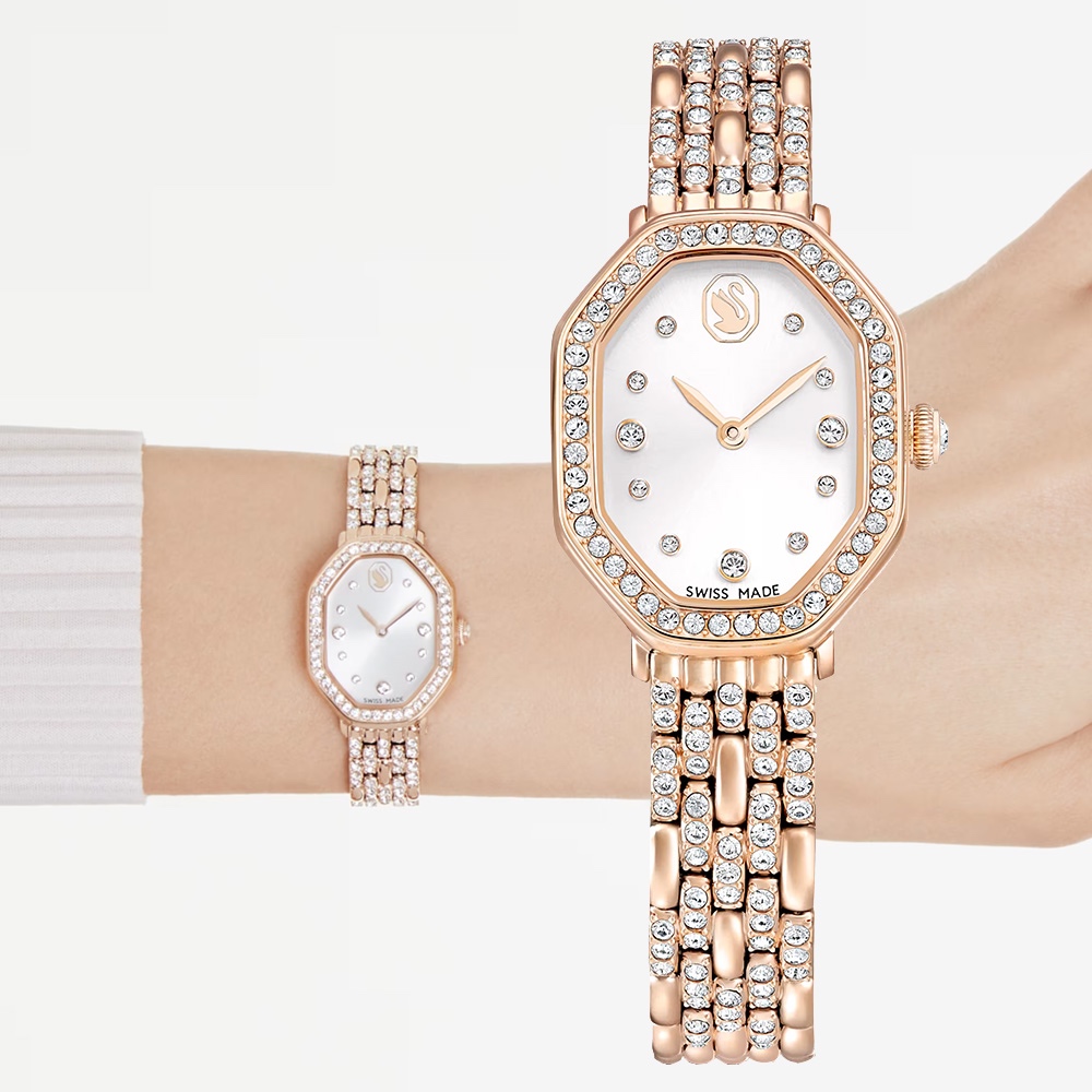 SWAROVSKI 施華洛世奇 Dextera 永恆優雅水晶八角手錶 女錶-32 x 23mm(5715517), , large