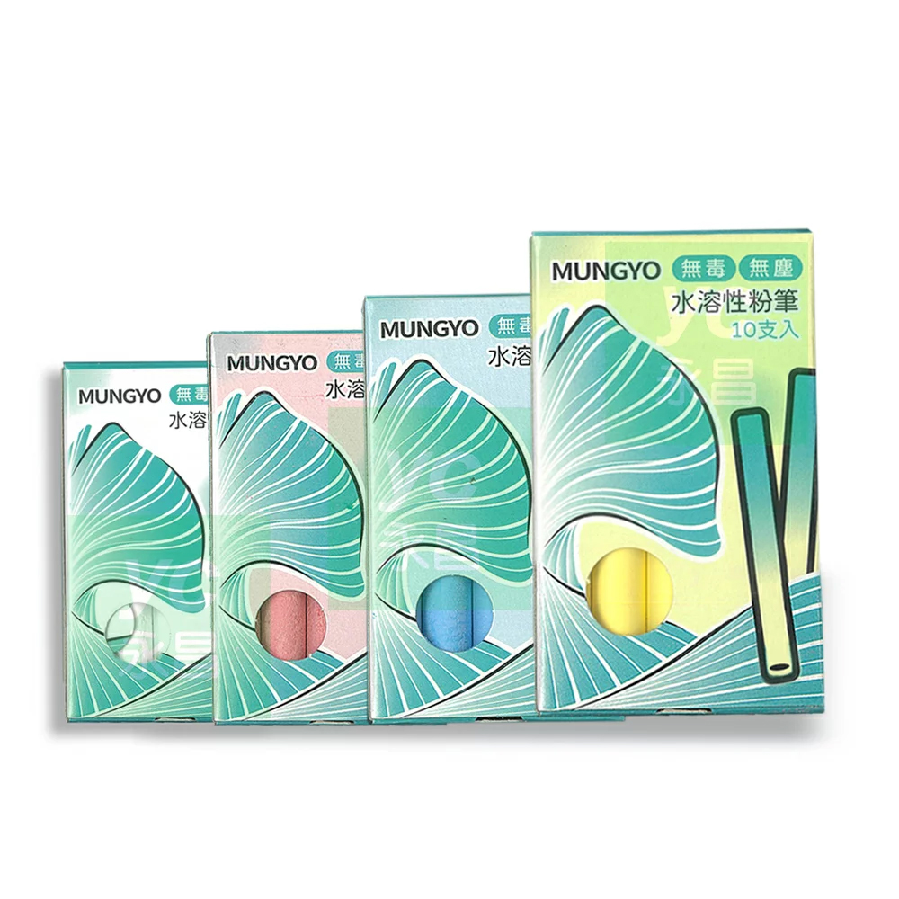 【韓國 MUNGYO】 水溶性粉筆 無毒 無塵 環保 WATER CHALK 水性粉筆 無塵粉筆 10支/盒  -  多款可選, , large