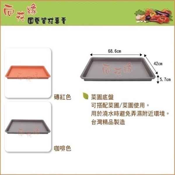 Vegetable Planter Tray Coffee Brown&ndash;68.6cm L &times; 42cm W &times; 5.7cm H, , large