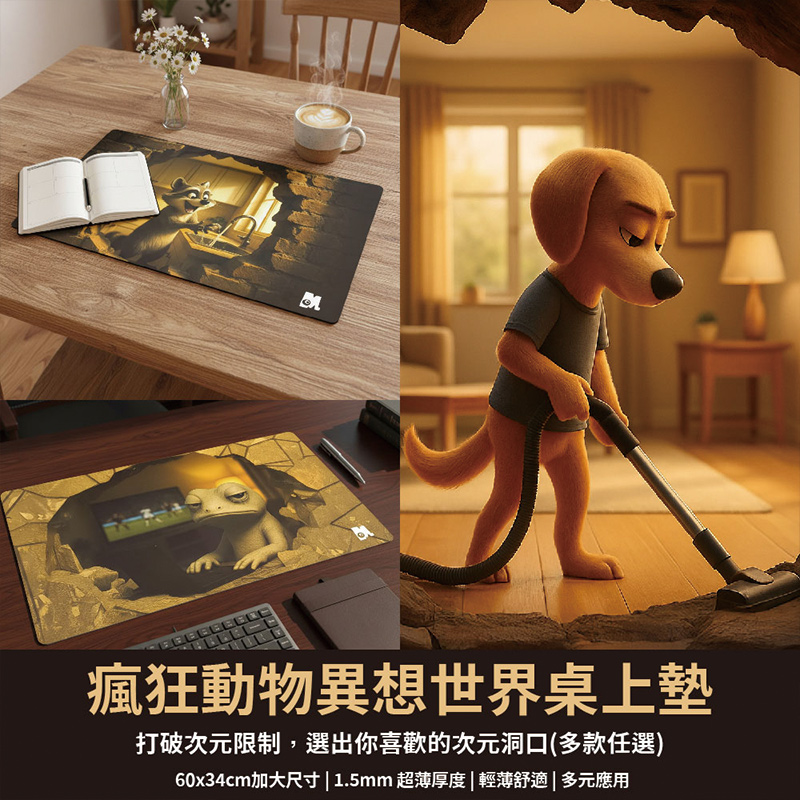 【Monster】 3D Scene Desk Mat (60x34cm) &ndash; Detective Turtle, , large