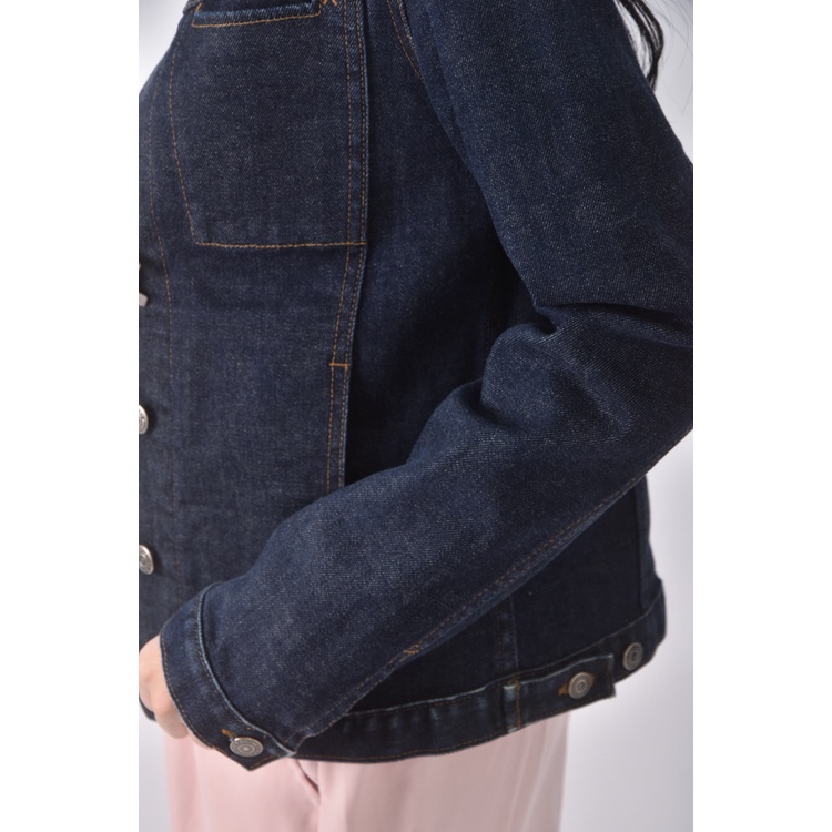 (S) et boite丹寧牛仔質感棉質藍色外套二手衣, , large