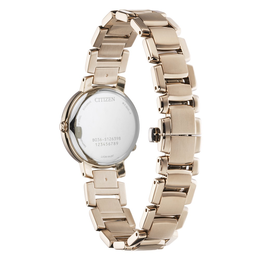 CITIZEN 星辰 L系列 限量 光動能大三針白蝶貝女錶 EW5588-81Y, , large