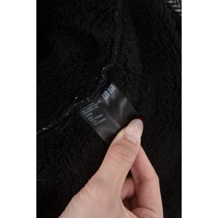 (M) uniqlo質感連帽黑色外套二手衣, , large