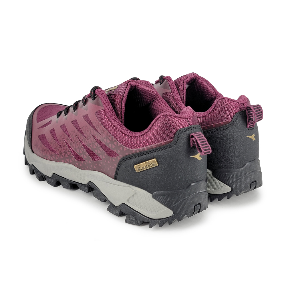 DIADORA迪亞多那 防潑水越野鞋 女運動鞋 登山鞋 透氣 康特杯 保護後跟 散熱 排濕 彈力 耐磨 防滑 黑 紅, , large