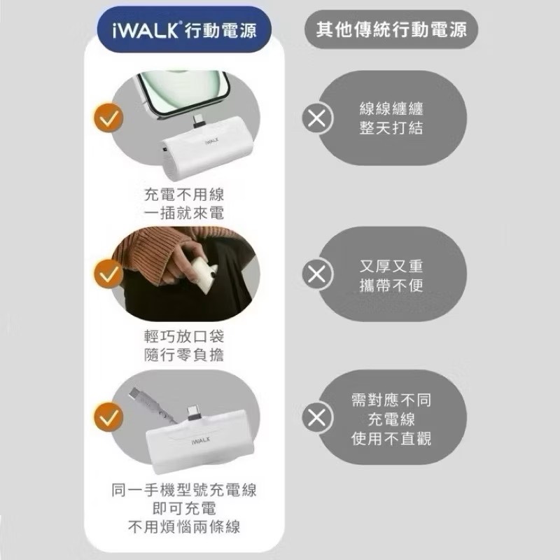  Direct plug-in power bank, 絢麗粉, large